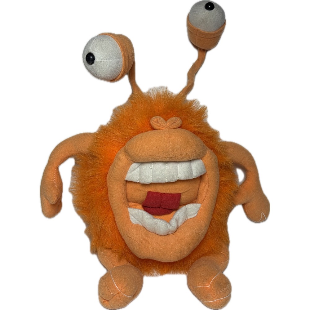 Vtg Y2K Fiesta Bugged Eye Monster Stalk Eye Plush Toy Toothy Grin DAMAGED/DIRTY